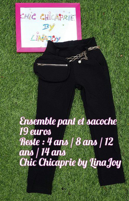 Ensemble Pantalon & ceinture sacoche  4 ou 12 ou 14 ans 