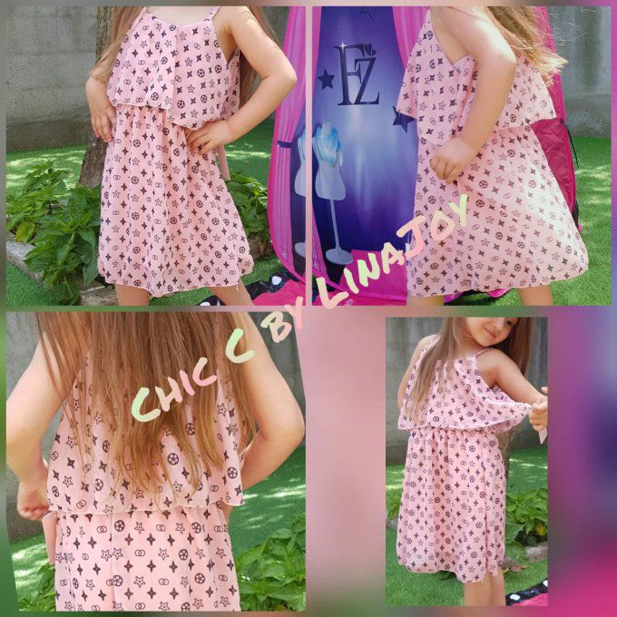 Robe LV Rose  8 ans 