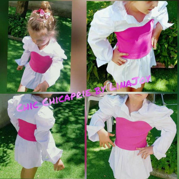 Chemise Tunique Rose  8 ans 12 ans 14 ans 