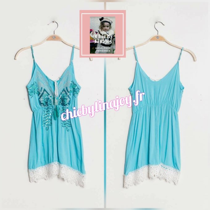 Robe turquoise beach ou tie & dye blue