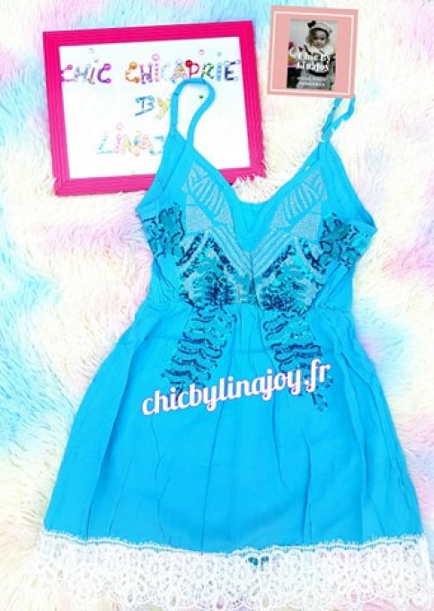 Robe turquoise beach ou tie & dye blue