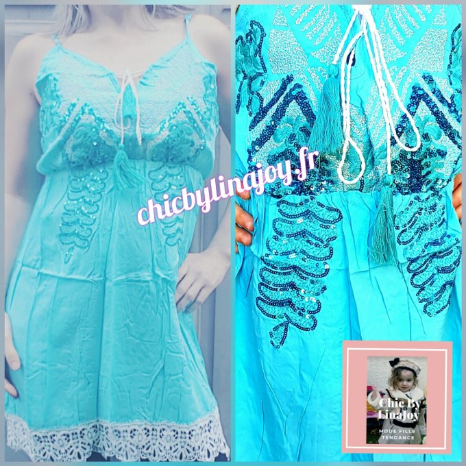 Robe turquoise beach ou tie & dye blue