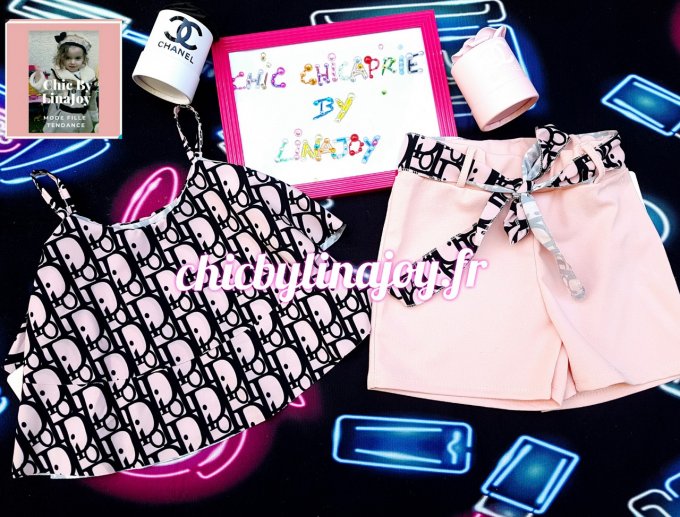 Ensemble LV Blanc / rose & D Pink