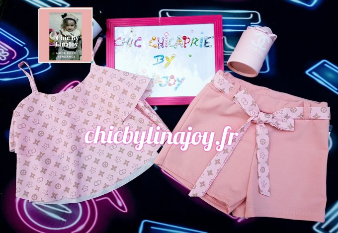 Ensemble LV Blanc / rose & D Pink