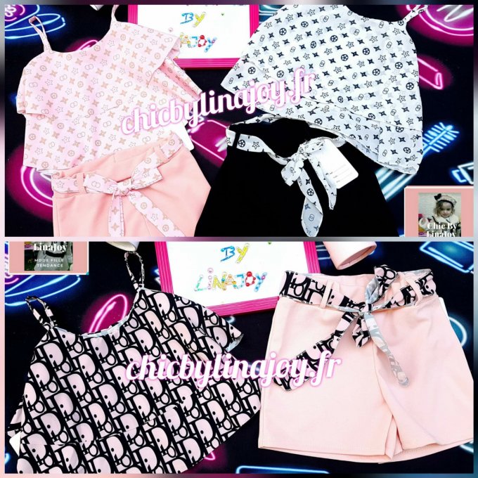 Ensemble LV Blanc / rose & D Pink