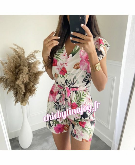 Combishort ou combilongue fleurs