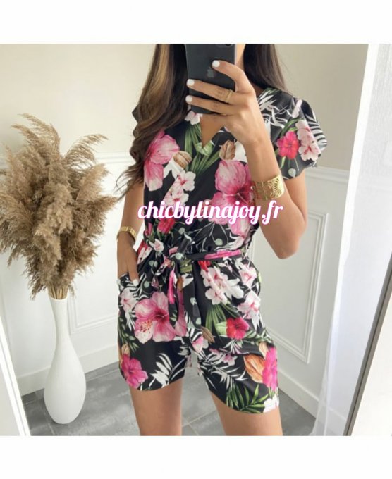 Combishort ou combilongue fleurs