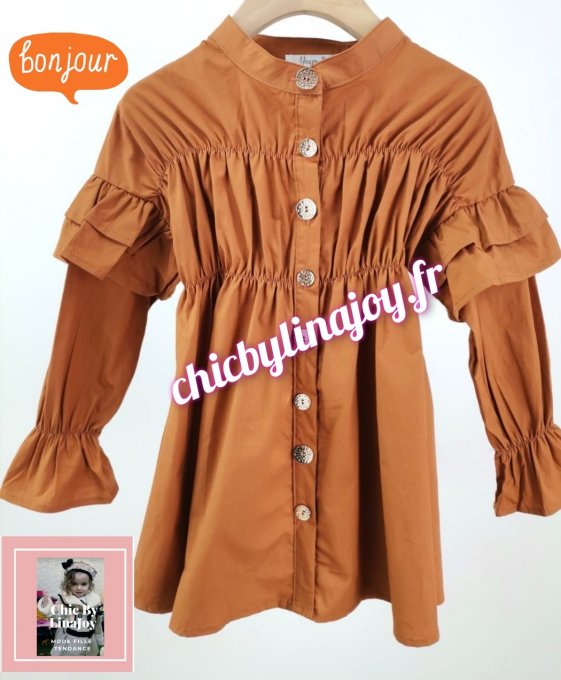 Robe chemise camel chic