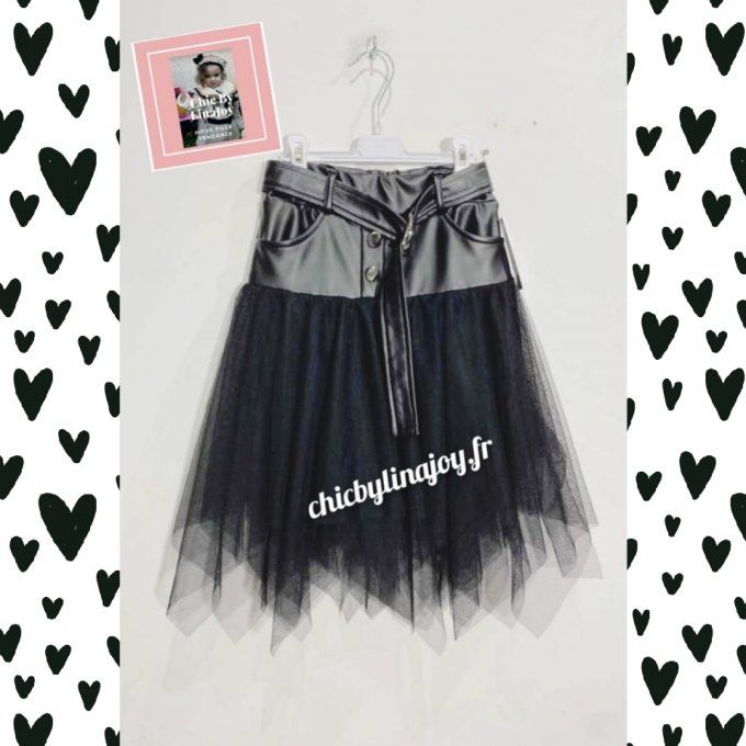 jupe tulle similicuir 