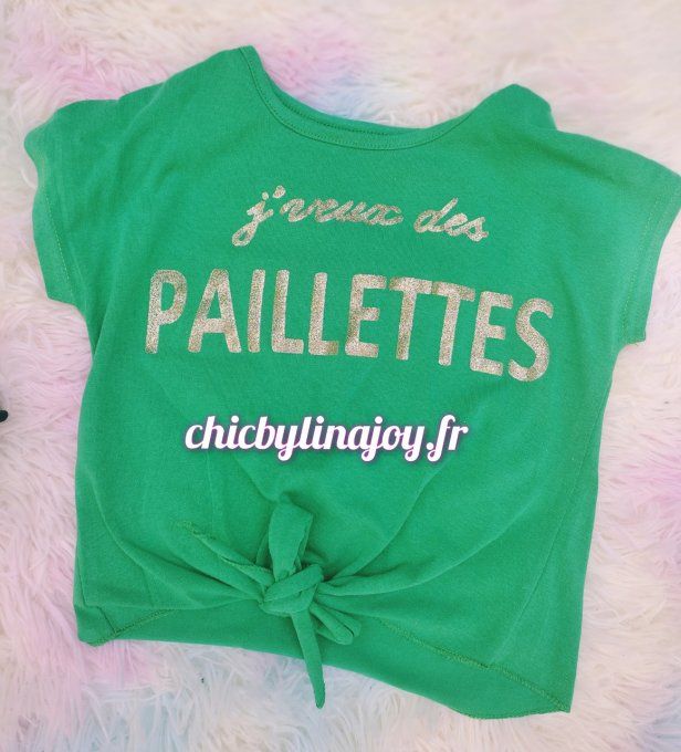 Top j'veux des paillettes ou/et  Short tie & dye